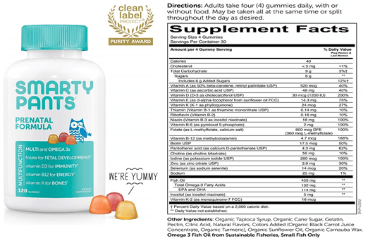 Smarty Pants Vitamin with Methylfolate